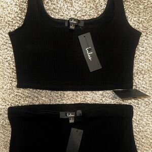 Lulu's Black Skirt & Top set